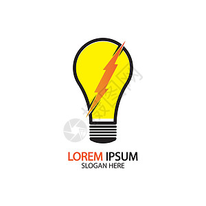 电灯泡标志和图标矢量设计模板想像力头脑力量照明技术教育创新艺术公司思考图片