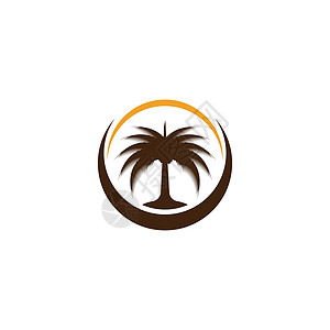 枣树 Logo 模板矢量符号海滩热带食物白色水果棕榈叶子旅行植物黑色图片
