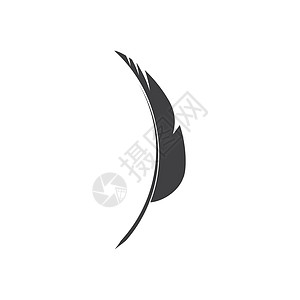 羽毛标志模板矢量符号标识墨水羽化鹅毛笔书法草图翅膀插图黑色动物图片