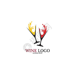 红酒品鉴葡萄酒标志设计插图的 iconvecto身份玻璃瓶子饮料绘画菜单藤蔓标识酒杯标签插画