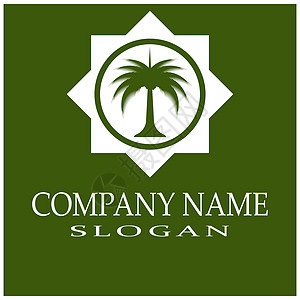 枣树 Logo 模板矢量符号白色水果植物食物黑色旅行海滩热带棕榈叶子背景图片