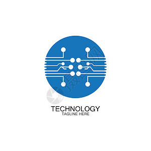 电路技术标志矢量科学电脑圆圈力量蓝色字体电子产品标识公司网站背景图片