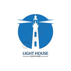 灯塔标志图标矢量模板旅行光束航行标识标签插图探照灯信号海滩品牌图片