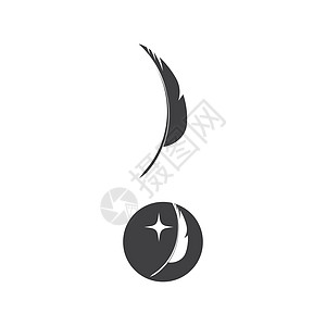 羽毛标志模板矢量符号翅膀动物航班鹅毛笔插图标识草图羽化黑色书法图片