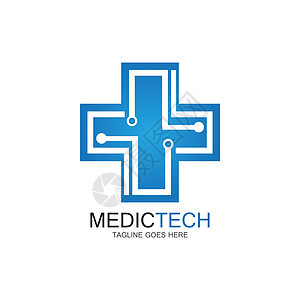 医疗技术标志设计 vecto生物学健康标识活力身份生物蓝色商业医院药店图片