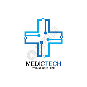 医疗技术标志设计 vecto生物学公司中心生物原子身份蓝色创新科学互联网背景图片