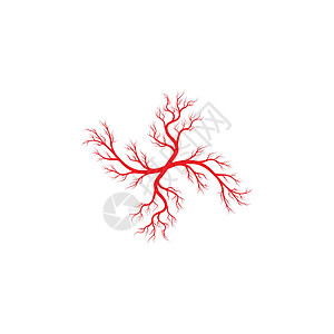 红色波点人体静脉和动脉插图设计宏观眼睛生物学医疗血管眼球曲线标识药品解剖学插画