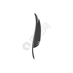 羽毛标志模板矢量符号书法草图墨水动物翅膀黑色标识插图羽化航班图片