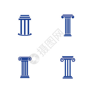 组的支柱标志模板 列 Vecto建筑学古董柱子石头商业公司律师标识图片