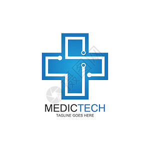 医疗技术标志设计 vecto标识蓝色科学身份网络互联网药店商业中心插图图片
