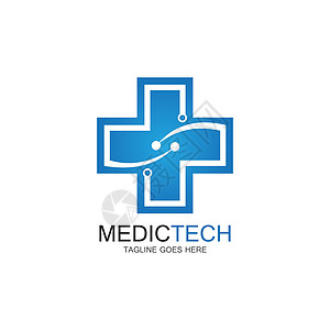 医疗技术标志设计 vecto创造力创新科学健康互联网活力蓝色网络商业公司图片