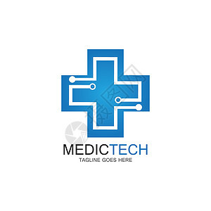 医疗技术标志设计 vecto生物蓝色原子网络生物学身份药品健康医院创新图片