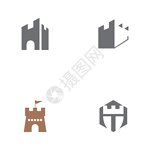 设置城堡标志矢量模板皇家历史故事互联网网络旗帜建筑标识建筑学商业背景图片