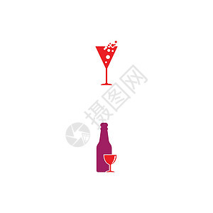 葡萄酒标志模板矢量图庆典酒精食物饮料酒杯餐厅标识黑色插图标签图片