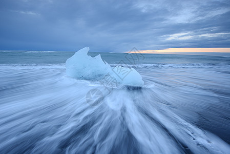 约库萨隆海滩海洋水晶旅行冰川海岸沙龙黑色海浪火山蓝色图片