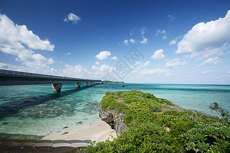 宫岛海假期热带天空海滩蓝色海洋白色晴天绿色图片