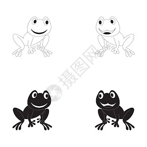 青蛙符号标志和模板害虫绘画动物草图树叶卡通片植物昆虫插图苍蝇图片