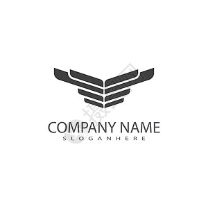 翼标志模板矢量 ico时尚插图商业公司品牌金子标签白色身份标识背景图片