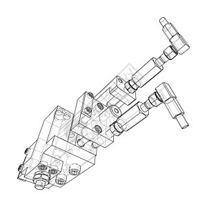 抽象行业对象概念 韦克托工业工程轮廓技术框架绘画建造草图插图电脑图片