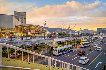 日本长崎市中心天线城市风景图片