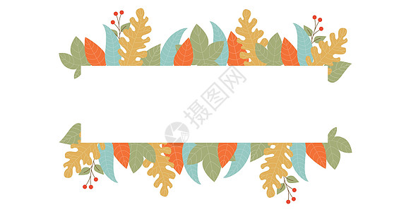 现实的秋季秋秋叶 白背景和文字空间  矢量店铺边界广告海报感恩折扣框架插图季节金子图片