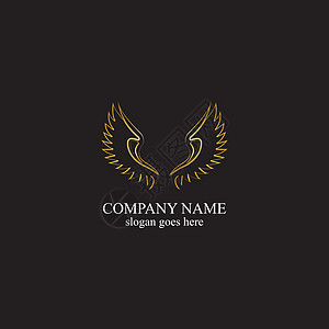 翅膀金色标志矢量图模板vecto标识纹章羽毛标签商业金属奢华公司身份艺术图片