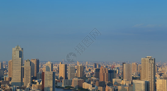 日本东京市风景地标建筑城市摩天大楼蓝色公寓商业天际天空天线图片