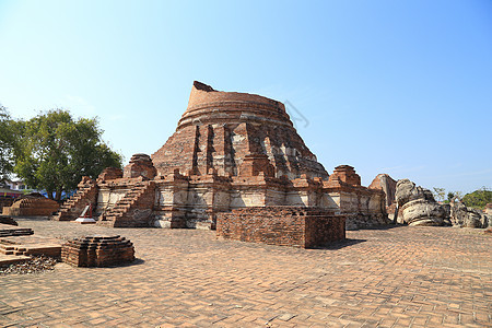 泰国Ayutthaya历史公园佛教寺庙的废墟佛教徒地标建筑学宗教历史性建筑纪念碑历史文化吸引力图片