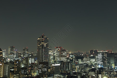 晚上东京市风景办公室市中心城市天线建筑蓝色场景窗户景观摩天大楼图片