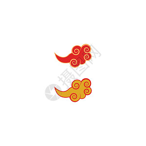 中国云 Logo 模板矢量符号天空红色装饰品艺术多云墙纸卡通片图片