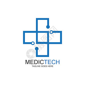 医疗技术标志设计 vecto商业药店蓝色互联网科学中心生物学医院健康活力图片
