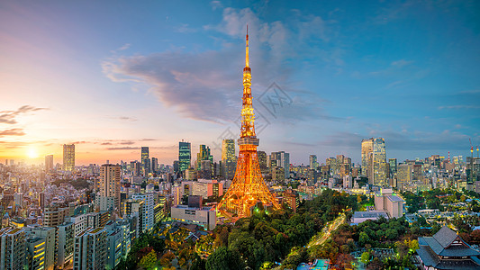 东京塔东京市风景天线技术公园办公室景观城市地标蓝色场景旅行图片