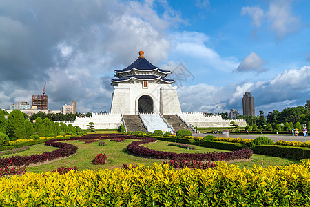 台北的清介石纪念碑自由正方形地标文化寺庙蓝色纪念馆介石吸引力公园图片