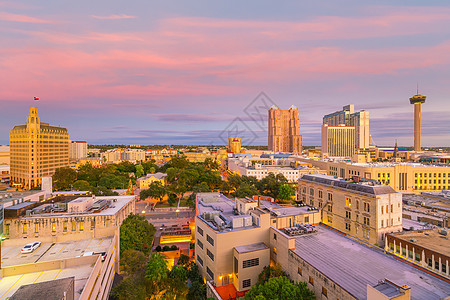 圣安东尼奥市下城天际场景广场观光商业天线地标景观风景旅游旅行图片