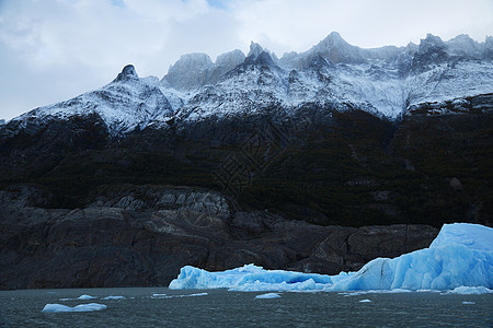 智利巴塔哥尼亚冰川灰色的蓝冰场地旅游天空国家痛苦冰山山脉蓝色公园旅行图片