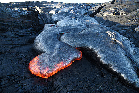 熔岩表面流火山红色国家危险流动液体公园岩石地热活力高清图片