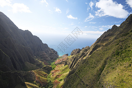 Kauai海岸景观旅行热带天堂旅游直升机海滩风景天线海岸线海洋图片