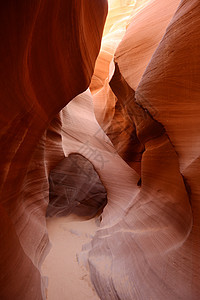 下羚羊峡谷岩石黄色沙漠红色曲线橙子砂岩阴影洞穴旅行图片