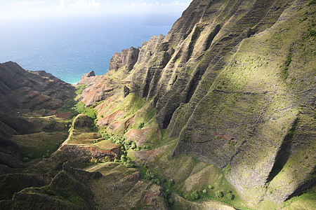 Kauai海岸景观风景旅游海洋热带绿色悬崖崎岖假期旅行海岸线图片