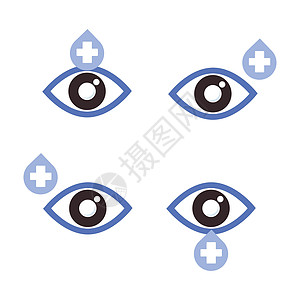 眼睛与医疗标志图标 世界视觉日概念的眼睛健康图标图片