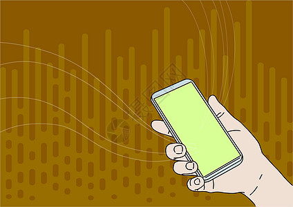 手持移动设备与空白屏幕显示新技术的手绘图 手掌设计携带电话空屏显示新鲜的通信技术数据创造力电脑显示器全球绘画卡通片电子邮件人手电图片