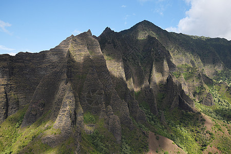 Kauai海岸景观海洋绿色假期直升机崎岖旅行天堂天线热带旅游图片