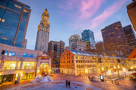 美国波士顿历史地段的旧市场市郊市中心风景图片