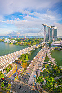 新加坡市中心天线海湾区旅游办公室摩天大楼城市旅行天际全景反射建筑景观图片