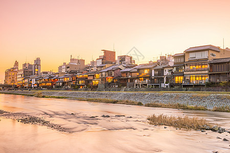 日本京都吉翁房子河岸建筑学反射景观建筑旅行旅游餐厅城市图片