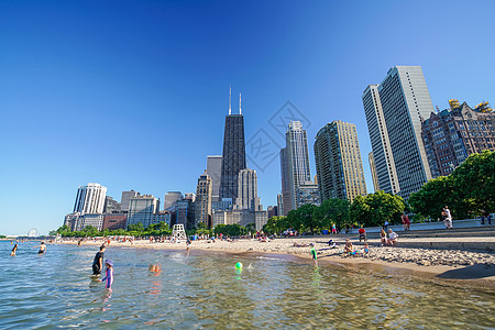 来自北大道海滩的芝加哥天线游客摩天大楼建筑物市中心建筑学大街天空生活时间驾驶图片
