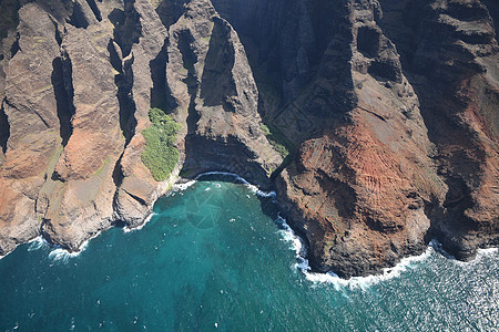 Kauai海岸景观风景热带绿色海洋旅游旅行海滩天堂直升机假期图片