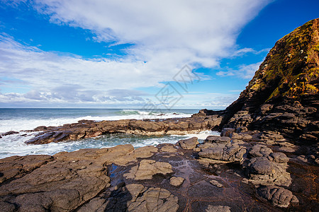 关于澳大利亚维多利亚州Flinders吹井洞的看法崎岖小路太阳岩石海滩晴天远足海岸旅游海岸线图片