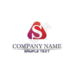 商业企业字母 S 标志设计矢量设计营销公司红色字体创造力网站网络彩虹马赛克三角形背景图片