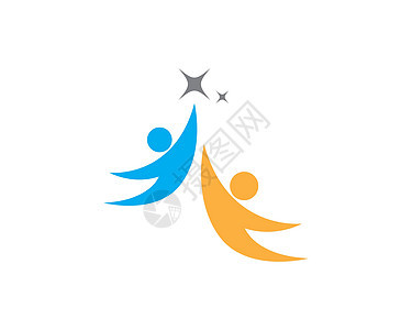 社区社区护理Logo模板友谊幸福团结商业星星男人领导社会联盟团队图片
